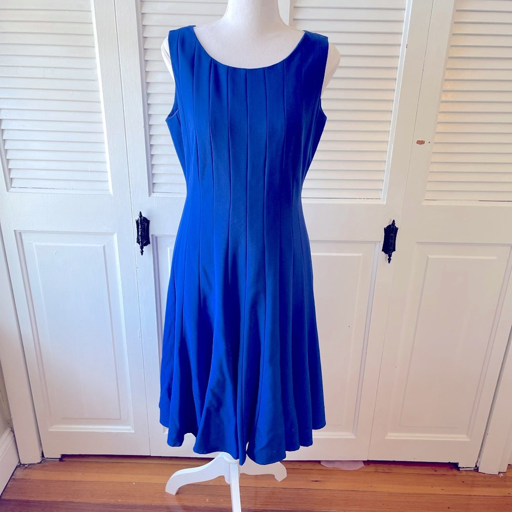 Calvin Klein Royal Blue Pleated Dress size 6